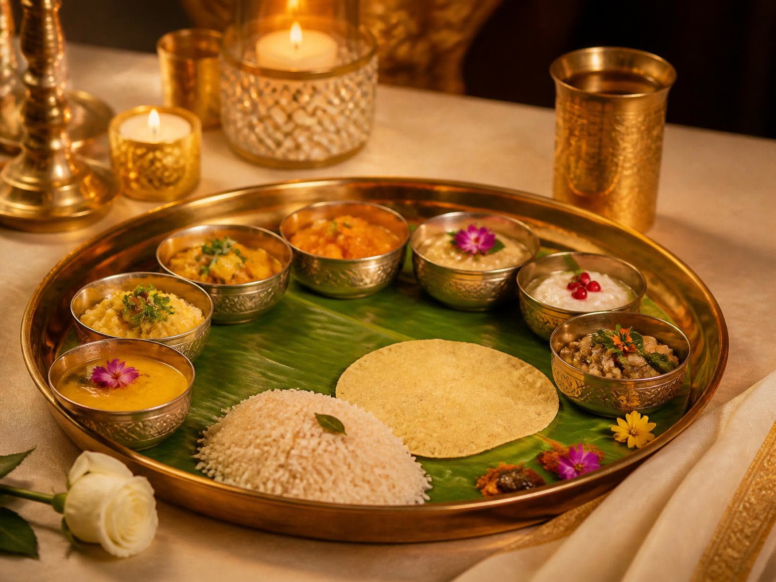 Premium vegetarian wedding dining presentation